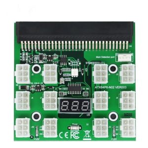 Power Supply Server 12 Port 6Pin 12V Breakout Board With LED Digital Display For 1200W 1000W 750W PSU GPU