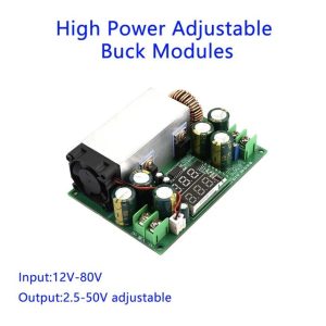 600w Dc-dc Step Down Power Supply Module With Fan 12v-80v | Adjustable Output 2.5v-50vg