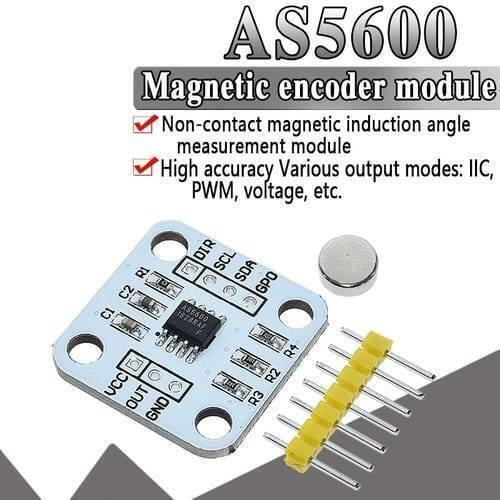 As5600 Magnetic Encoder Magnetic Induction Angle Measurement Sensor Module 12bit High Precision For Arduino