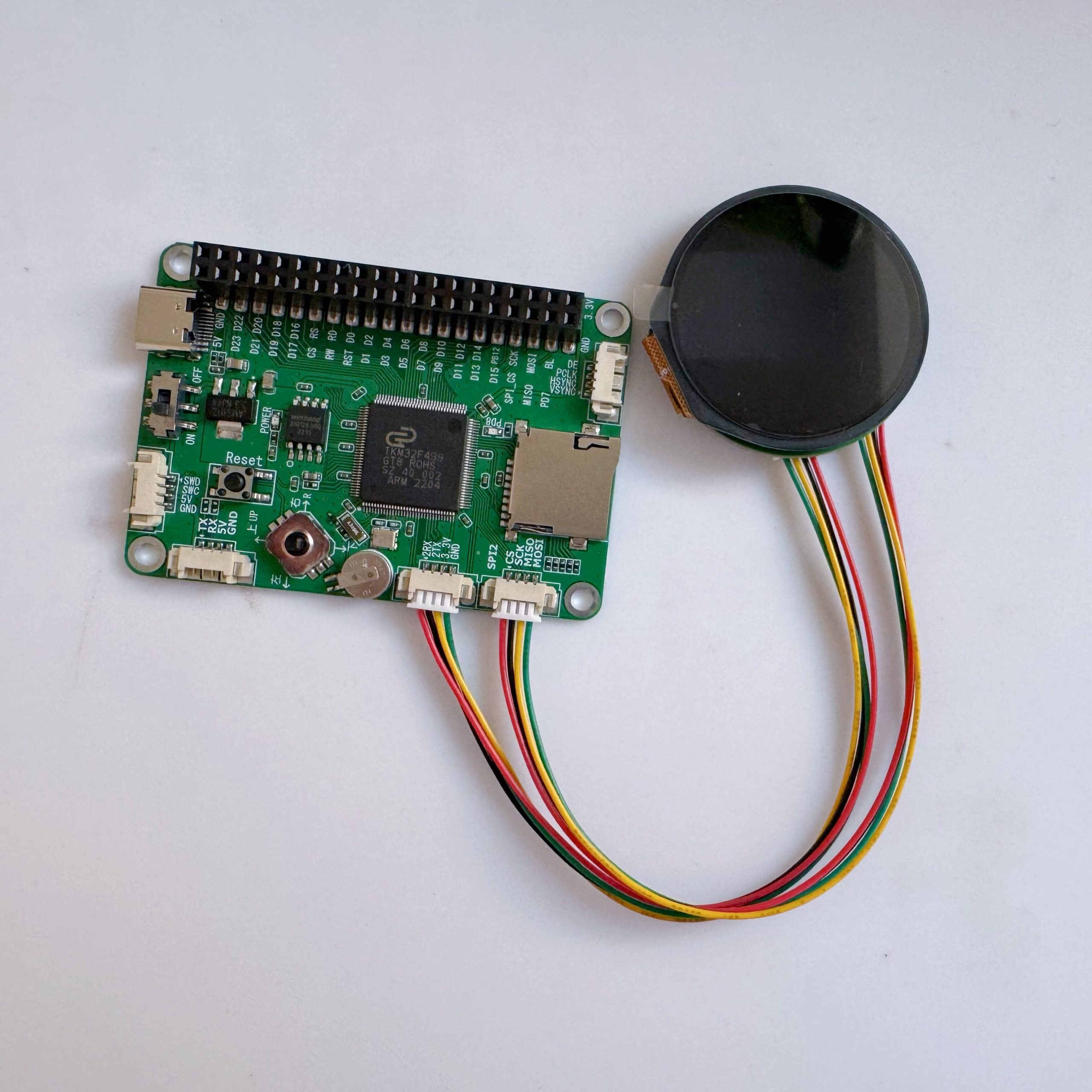 1.28 Inch Ips Round Lcd Display Module With Capacitive Touch 2 Dupont Cables — Esp32