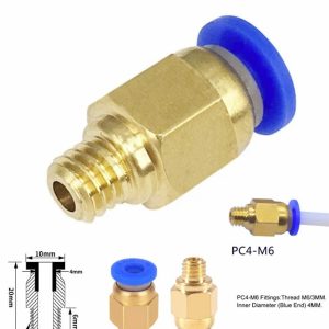 Pc4 M6 Coupler Straight Pneumatic Push In 3d Printer Hotend Connection