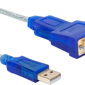 USB to RS-232 DB9 serial adapter cable with braided shielding for industrial and networking use