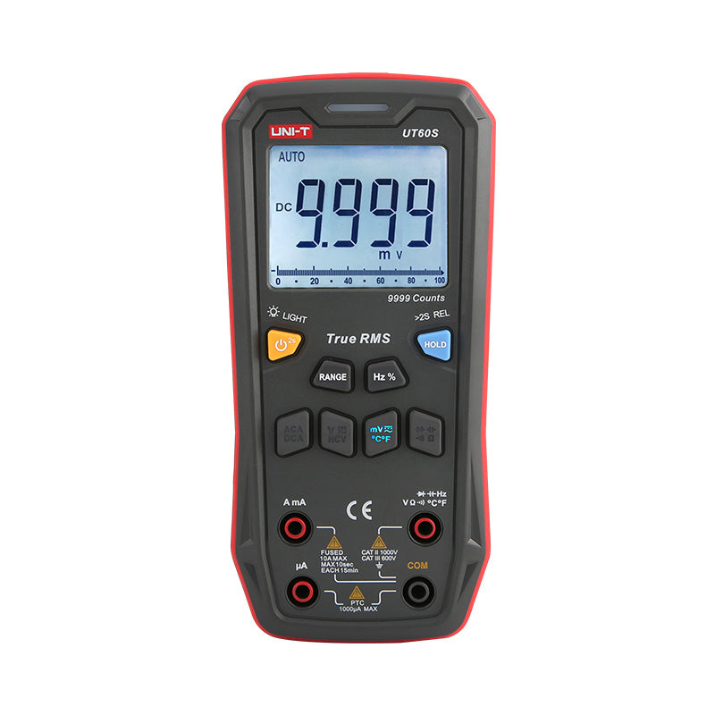 UNI-T UT60S True RMS Digital Multimeter – 9999 Count, AC/DC 1000V, 10A, Capacitance, Frequency, Temperature, NCV, 3-Color LED Alert, CAT III 600V